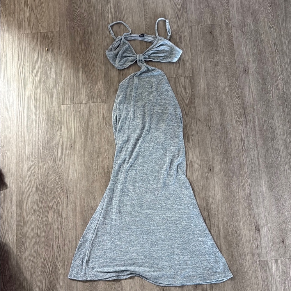SHEIN Gray Halter Sheath Dress for Night Out